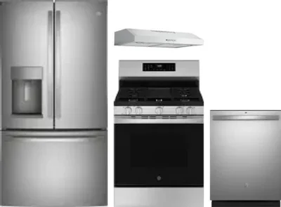 4 Piece Package Includes Refrigerator, Range, Hood And Dishwasher