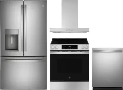 4 Piece Package Includes Refrigerator, Range, Hood And Dishwasher