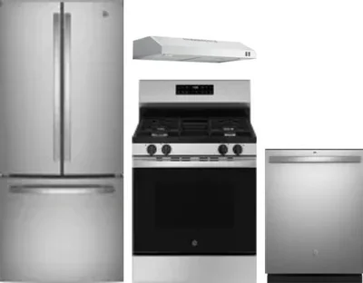 4 Piece Package Includes Refrigerator, Range, Hood And Dishwasher