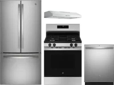 4 Piece Package Includes Refrigerator, Range, Hood And Dishwasher