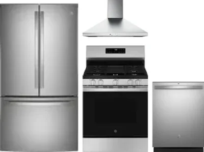 4 Piece Package Includes Refrigerator, Range, Hood And Dishwasher