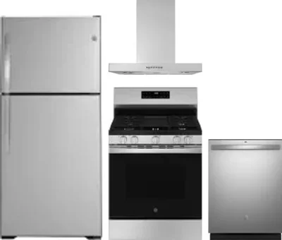4 Piece Package Includes Refrigerator, Range, Hood And Dishwasher