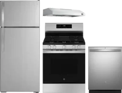 4 Piece Package Includes Refrigerator, Range, Hood And Dishwasher