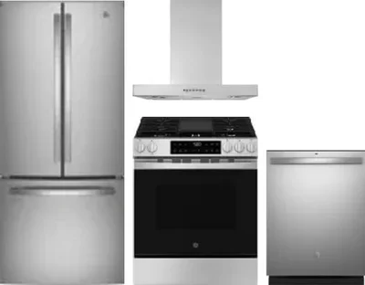 4 Piece Package Includes Refrigerator, Range, Hood And Dishwasher