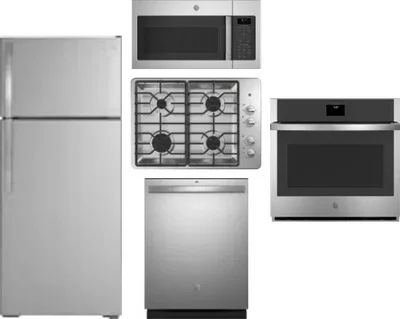 5 Piece Package Includes Refrigerator, Cooktop, Wall Oven, Microwave And Dishwasher