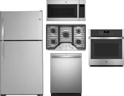 5 Piece Package Includes Refrigerator, Cooktop, Wall Oven, Microwave And Dishwasher