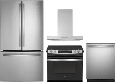 4 Piece Package Includes Refrigerator, Range, Hood And Dishwasher