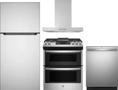4 Piece Package Includes Refrigerator, Range, Hood And Dishwasher