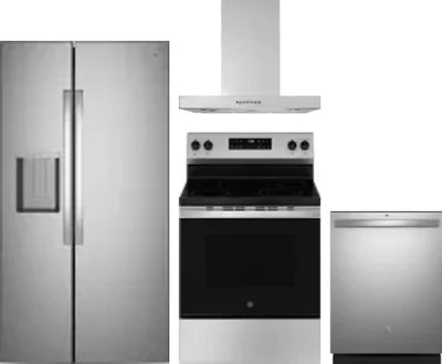 4 Piece Package Includes Refrigerator, Range, Hood And Dishwasher