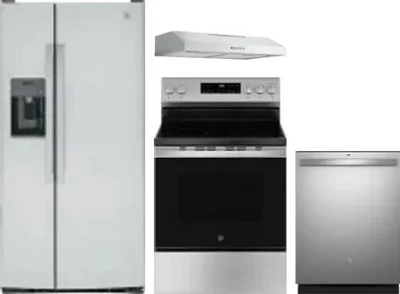 4 Piece Package Includes Refrigerator, Range, Hood And Dishwasher