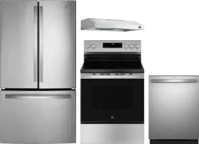 4 Piece Package Includes Refrigerator, Range, Hood And Dishwasher