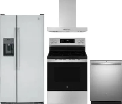 4 Piece Package Includes Refrigerator, Range, Hood And Dishwasher