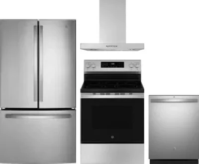 4 Piece Package Includes Refrigerator, Range, Hood And Dishwasher