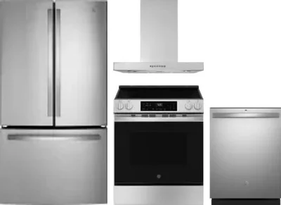 4 Piece Package Includes Refrigerator, Range, Hood And Dishwasher