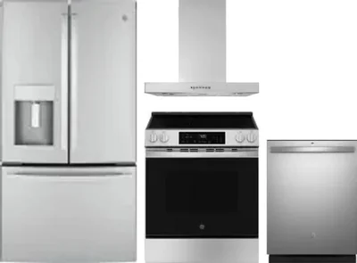 4 Piece Package Includes Refrigerator, Range, Hood And Dishwasher
