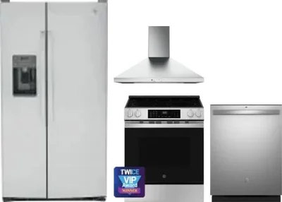 4 Piece Package Includes Refrigerator, Range, Hood And Dishwasher