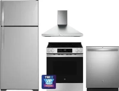 4 Piece Package Includes Refrigerator, Range, Hood And Dishwasher