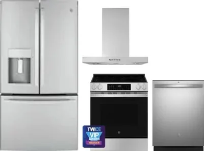 4 Piece Package Includes Refrigerator, Range, Hood And Dishwasher