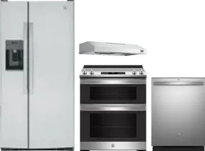 4 Piece Package Includes Refrigerator, Range, Hood And Dishwasher