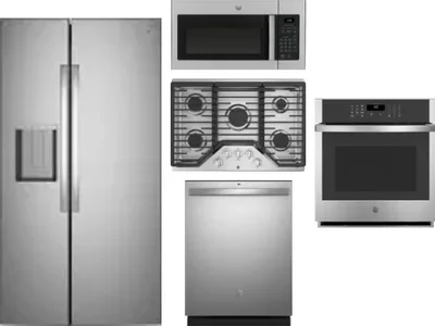 5 Piece Package Includes Refrigerator, Cooktop, Wall Oven, Microwave And Dishwasher