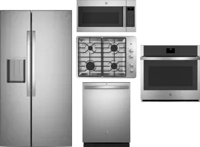 5 Piece Package Includes Refrigerator, Cooktop, Wall Oven, Microwave And Dishwasher