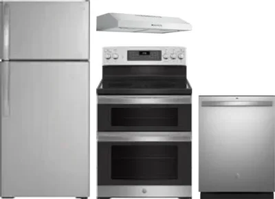 4 Piece Package Includes Refrigerator, Range, Hood And Dishwasher