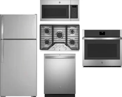 5 Piece Package Includes Refrigerator, Cooktop, Wall Oven, Microwave And Dishwasher