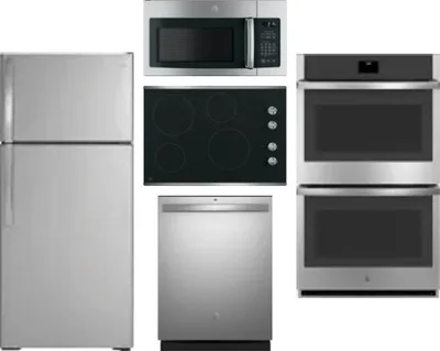 5 Piece Package Includes Refrigerator, Cooktop, Wall Oven, Microwave And Dishwasher