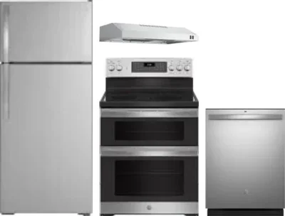 4 Piece Package Includes Refrigerator, Range, Hood And Dishwasher