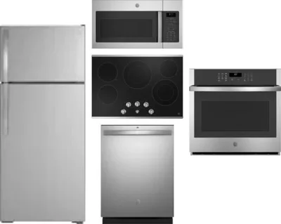 5 Piece Package Includes Refrigerator, Cooktop, Wall Oven, Microwave And Dishwasher