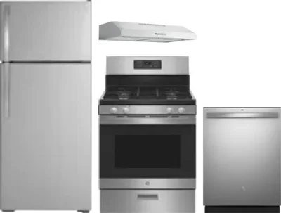 4 Piece Package Includes Refrigerator, Range, Hood And Dishwasher