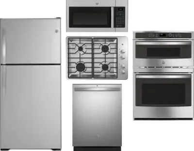 5 Piece Package Includes Refrigerator, Cooktop, Wall Oven, Microwave And Dishwasher