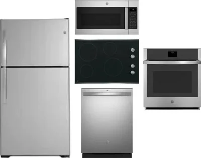 5 Piece Package Includes Refrigerator, Cooktop, Wall Oven, Microwave And Dishwasher