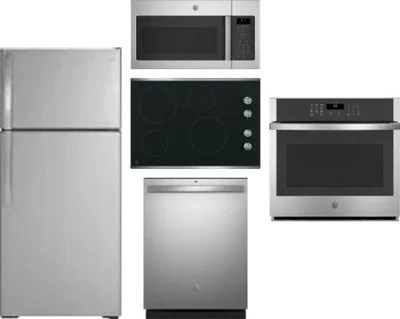 5 Piece Package Includes Refrigerator, Cooktop, Wall Oven, Microwave And Dishwasher