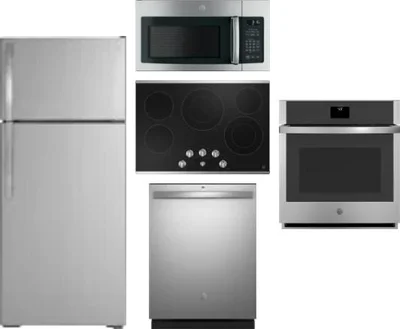 5 Piece Package Includes Refrigerator, Cooktop, Wall Oven, Microwave And Dishwasher