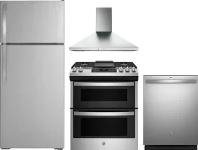 4 Piece Package Includes Refrigerator, Range, Hood And Dishwasher