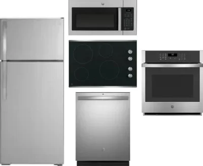 5 Piece Package Includes Refrigerator, Cooktop, Wall Oven, Microwave And Dishwasher