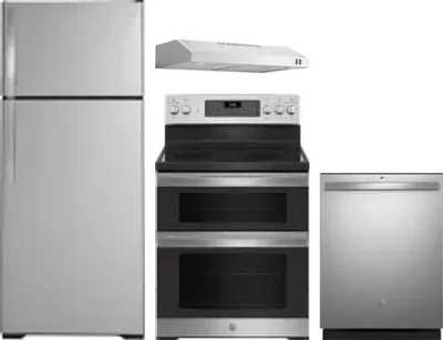 4 Piece Package Includes Refrigerator, Range, Hood And Dishwasher