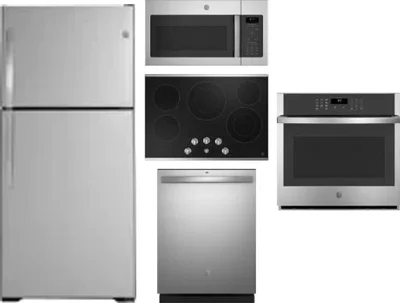 5 Piece Package Includes Refrigerator, Cooktop, Wall Oven, Microwave And Dishwasher
