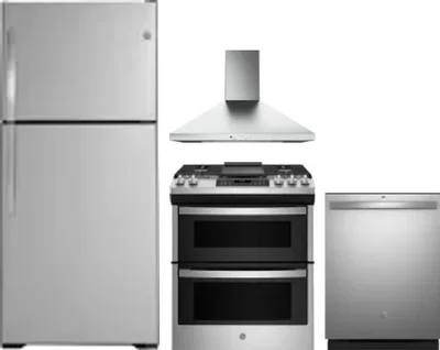4 Piece Package Includes Refrigerator, Range, Hood And Dishwasher