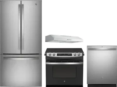4 Piece Package Includes Refrigerator, Range, Hood And Dishwasher