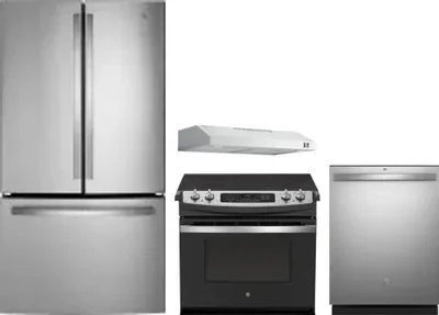4 Piece Package Includes Refrigerator, Range, Hood And Dishwasher
