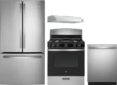 4 Piece Package Includes Refrigerator, Range, Hood And Dishwasher