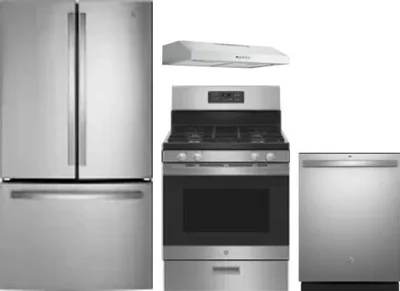 4 Piece Package Includes Refrigerator, Range, Hood And Dishwasher