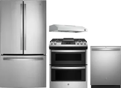 4 Piece Package Includes Refrigerator, Range, Hood And Dishwasher