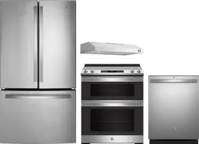 4 Piece Package Includes Refrigerator, Range, Hood And Dishwasher