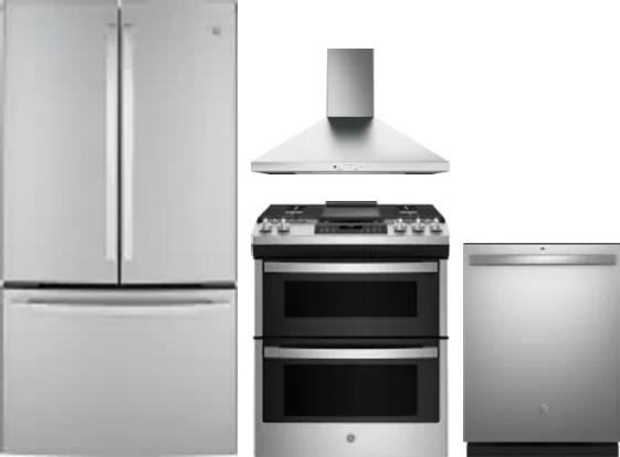 4 Piece Package Includes Refrigerator, Range, Hood And Dishwasher