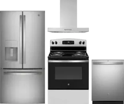 4 Piece Package Includes Refrigerator, Range, Hood And Dishwasher