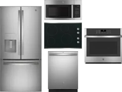 5 Piece Package Includes Refrigerator, Cooktop, Wall Oven, Microwave And Dishwasher