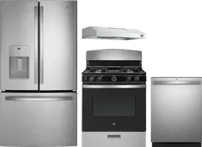 4 Piece Package Includes Refrigerator, Range, Hood And Dishwasher